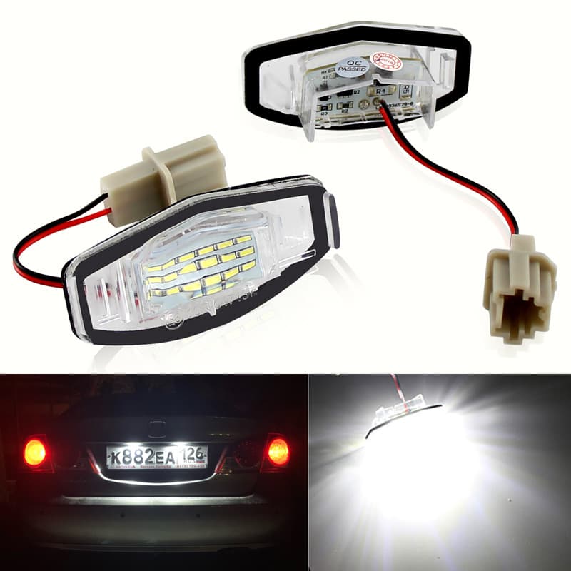 2pcs LED Número Do Carro Da Placa De Licença Luzes Para Honda Civic 7o 8o 9o Acordo Odyssey Piloto Acura MDX RL TL TSX RDX ILX