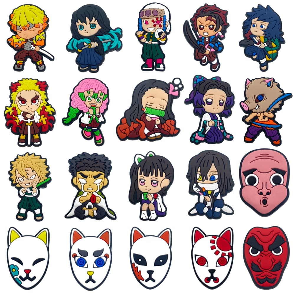 MEIDJ Encantos De Sapato 20 Japão Anime Pattern Decorações Acessórios de PVC com botão.