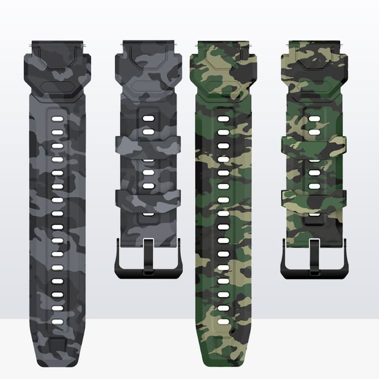 22mm/20MM Pulseira De Relógio De Camuflagem Para C20 C21 Tanque Smartwatch Inteligente De Substituição De Silicone Camo