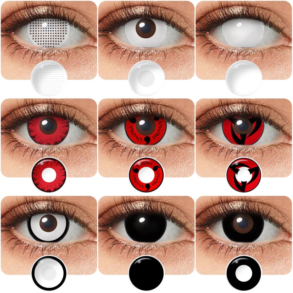 Lente De Contato Anime Cosplay Para Halloween Sharingan/Naruto/Cat Eyes/Manson 1 Par