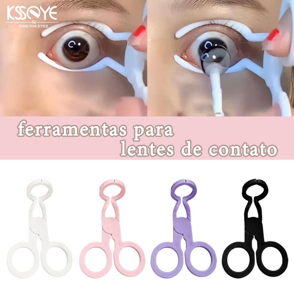 KSSEYE Lente de contato usando ferramentas com caixa Lente de contato Insertidor de conselhos maciços Tweezers Ferramenta de adesão para começantes