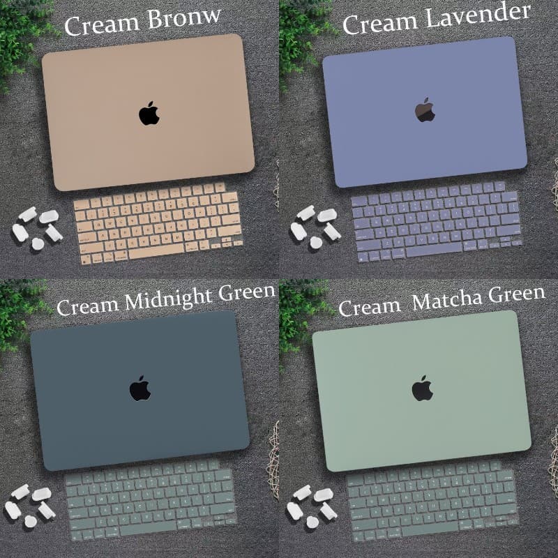 Creme Série Capa Protetora Compatível Com Macbook Air 13.6 M2 A2681 De Teclado Livre Para Pro 13 14 M1 2021 A2338 A2442