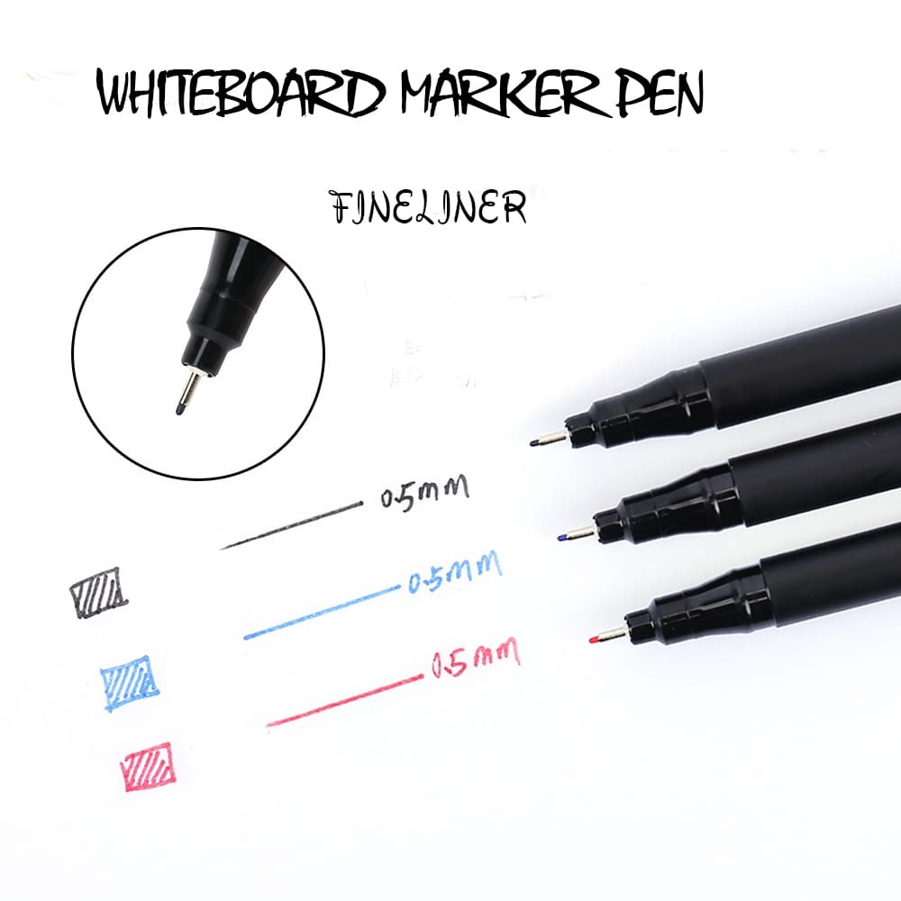 Caneta Marcadora De Quadro Branco Fineliner 0,5mm Cabeça De Agulha Extra Fina