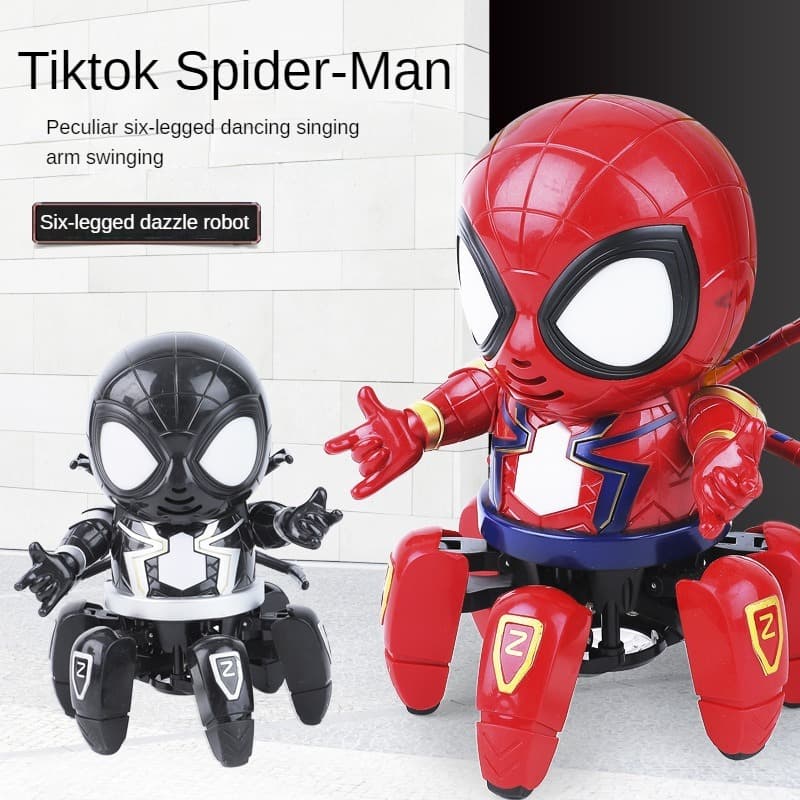 Novo Robô Aranha De Seis Garras Elétrico De Dança Música Leve Brinquedos De Presente Para Crianças