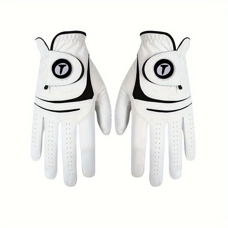 Luvas De Golfe Para Homens PU Esquerda E Direita Com Material De Pele De Cordeiro Esportivas Resistentes Ao Desgaste
