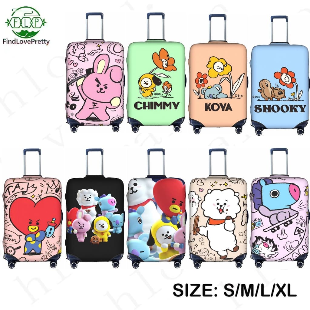 BTS BT21 Capa De Mala De Moda Wear 18-32Inch Luggage Protective Travel Trolley Essentials Suprimentos À Prova De Poeira
