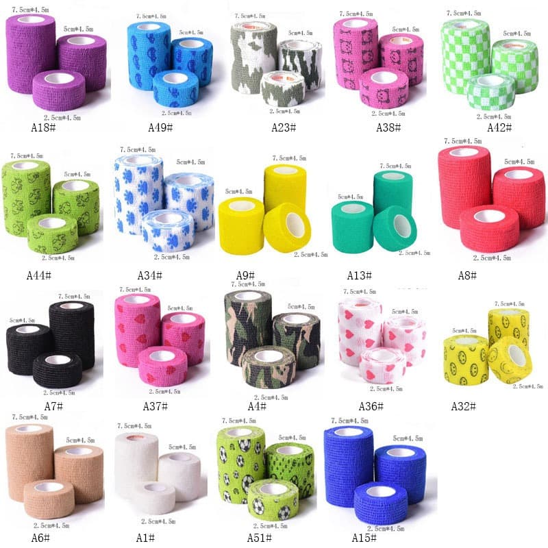 4everU Atadura Auto-Adesiva Para Dedos/Coesiva Tatuagem Elástica Rolls Adesivo Não Tecida Esportiva