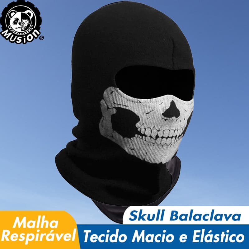 Máscara Facial Completa De Balaclava Com Skull Black Ghosts Impresso Para Cosplay Party Motociclismo Ao Ar Livre