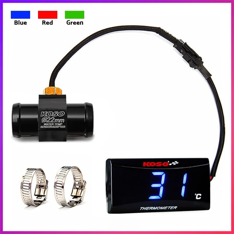 Medidor Universal De Temperatura De Água Koso De Motocicleta 12-24V Termomete Para Yamaha NMAX 155 XMAX Vermelho Azul Verde