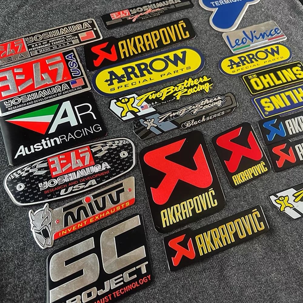Acessórios Adesivo Para Tubo De Escape De Alumínio 3D Resistente Ao Calor Decalque À Prova D'água Silenciador De Motocicleta