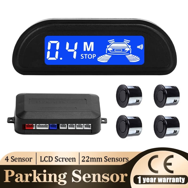 Sensor De Ré Estacionamento 4*22mm Sensores Kit completo Com Visor Digital Sinal Sonoro Oito Cores