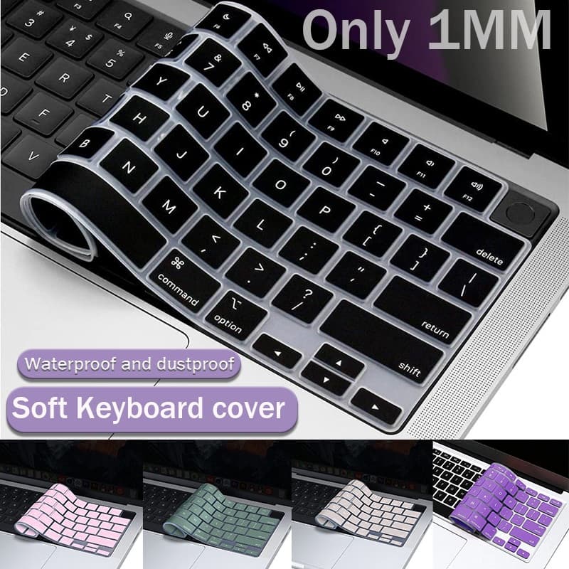 Capa Protetora De Silicone Para Macbook Air Pro 13 14 M1 M2 M3 M4 A2337 A2681 A3240 A2442 Filme De Teclado Colorido