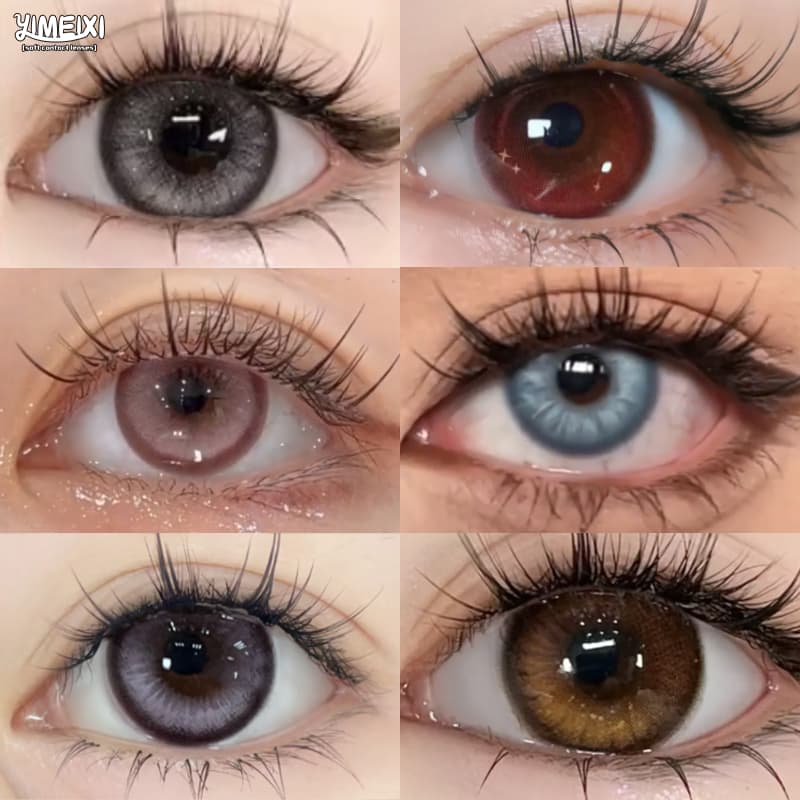 Yimeixi Lentes De Contato Coloridas Com 14,5mm Vermelho Rosa 1 Ano Usar Contatos Para Mulheres Estudantes cosplay Halloween Cosméticos Os Olhos WT : 40 %