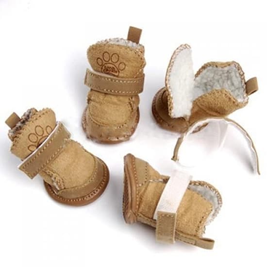 LAG 4 Pçs Bota De Cachorro De Estimação Antiderrapante De Sola Flexível Ajustável