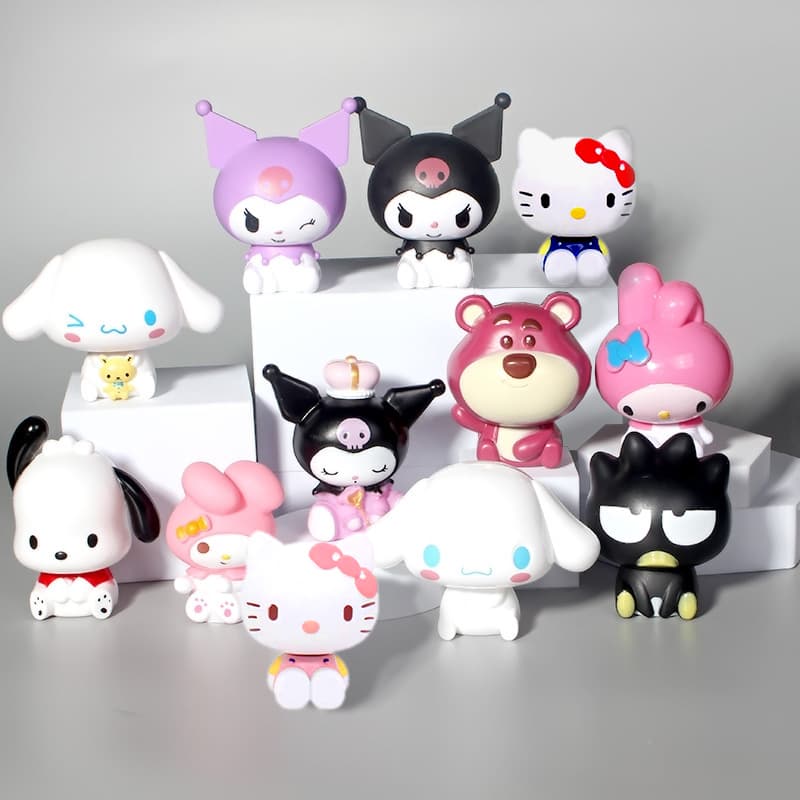 Kuromi Cinnamoroll Anime Figura Kawaii Brinquedos Bolo Decorativo Presentes Fofos Para Crianças Kitty My Melody Decoraçã