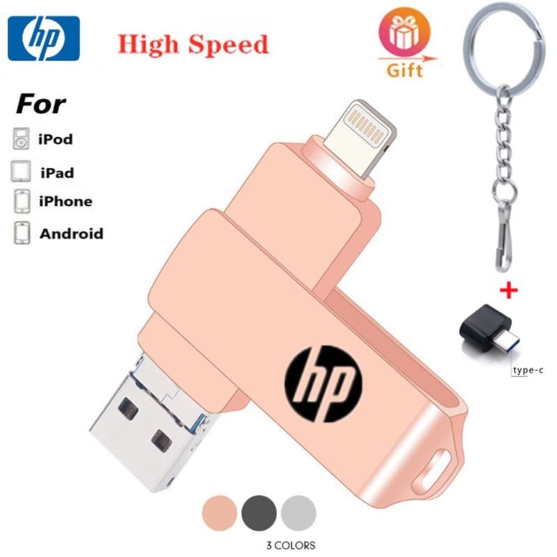 2TB USB3.0 4 Em 1 OTG Flash Drive Metal À Prova D'água Alta Velocidade 512GB 256GB 128GB U pendrive De Disco Para ip/ho/ne 1TB