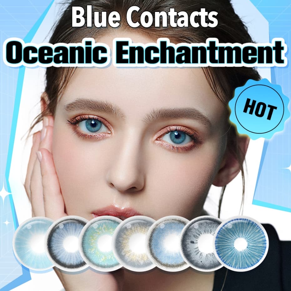 Lentes De Contato Coloridas Magister Maquiagem Macias Naturais Olhos Azuis Encanto Oceânico 1 Par