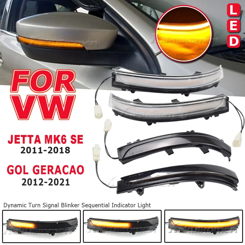 Sinal de mudança de direção dinâmico de 2 pacotes adequado para Volkswagen Pasade B7 CC/Jetta 6 Mk6 Scooter MK3 LED EOS