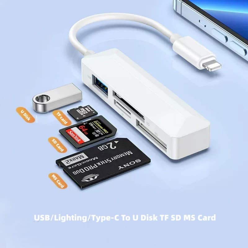 Leitor De Cartão 4 Em 1 Isos/USB/Tipo-C Para MS SD TF U Adaptador De Disco sony Memória stick pro duo Celular Conversor 
