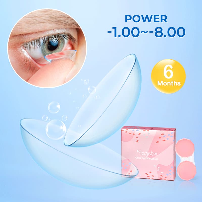 Magister Lentes De Contato Com Grau -1,00 ao -8,00 Miopia Lente de contato semianual 14,0mm 1 Par 2 Peças lente gelatinosa