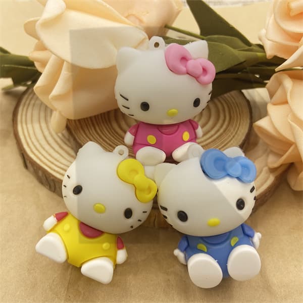 Lindo HelloKitty Silicone Sentado USB 2.0 1GB 2GB 4GB 8GB 16GB 32GB 64GB 128GB 2TB Unidade Flash De Alta Velocidade