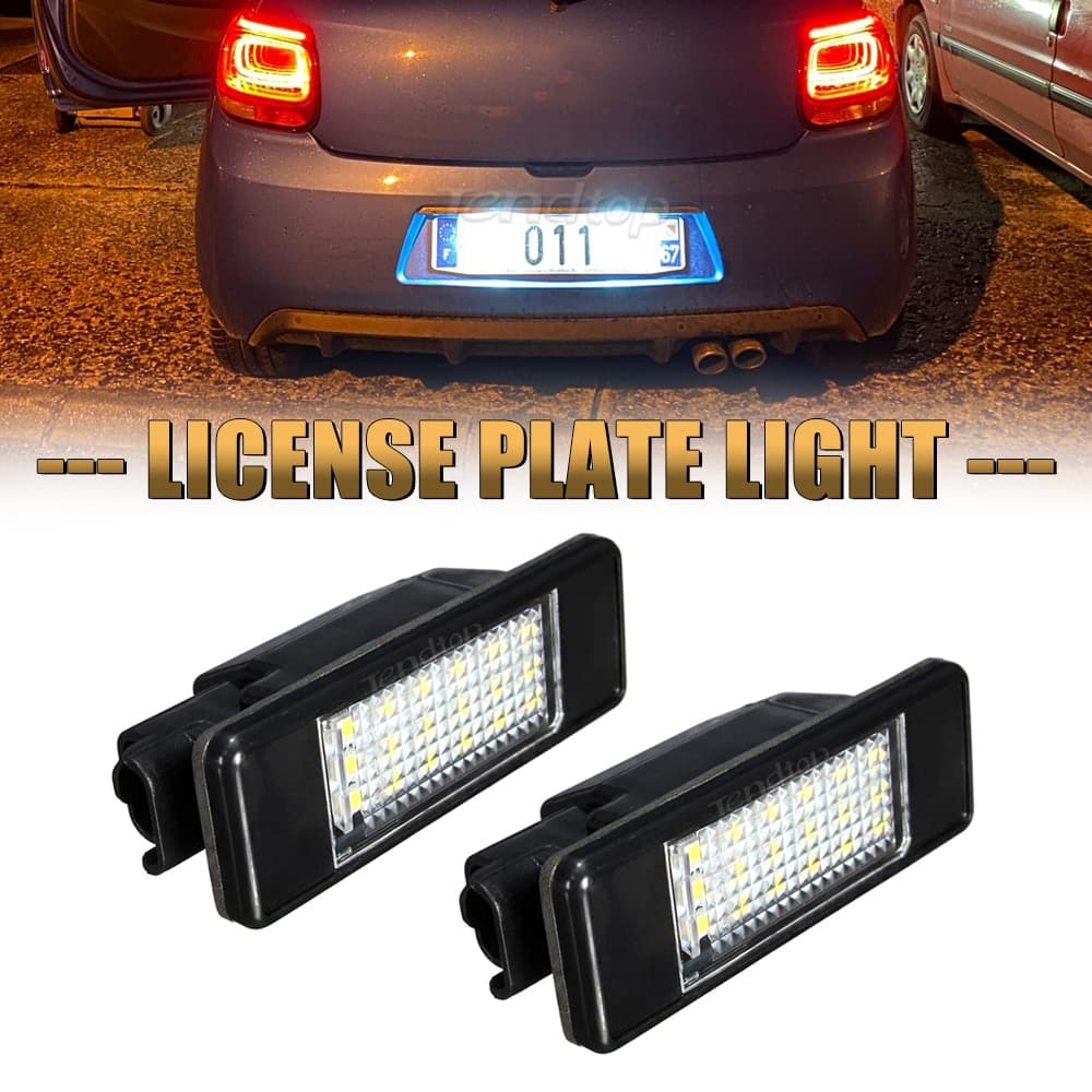 2Pcs Placa De Matrícula Luz De Etiqueta De Carro Lâmpadas Para Peugeot 106 1007 207 307 308 406 407 508 607 Citroen C2 C3 C5 C6 C8