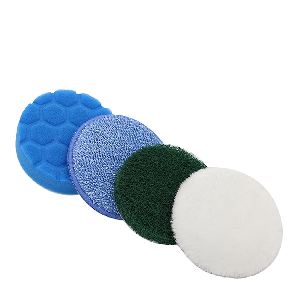 Acessórios De Cabeça De Escova De Limpeza Elétrica 4inch 4PCS Flocking Hexagonal Sponge Polimento De Esponja Almofada De Disco Roda