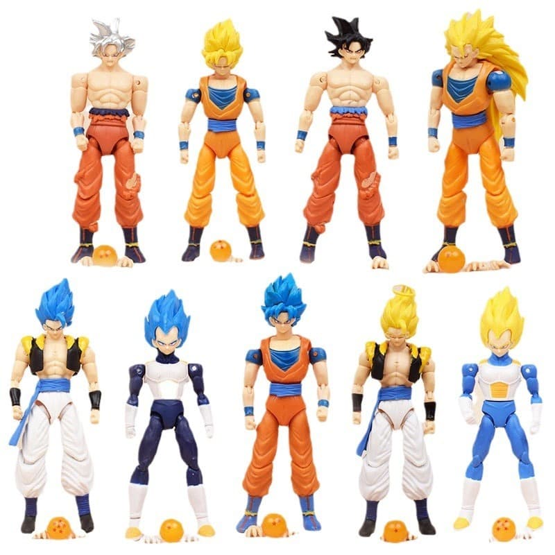 Bonecos Dragon Ball Z Goku 15 cm Articulados Com Acessorios Pronta entrega