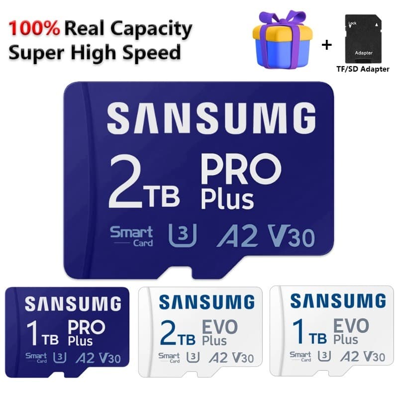 Cartão  MemórMicro Card 2TB De Alta Velocidade TF 1TB SD Flash Para Proteção De Segurança Telefônica Presente De Câmera