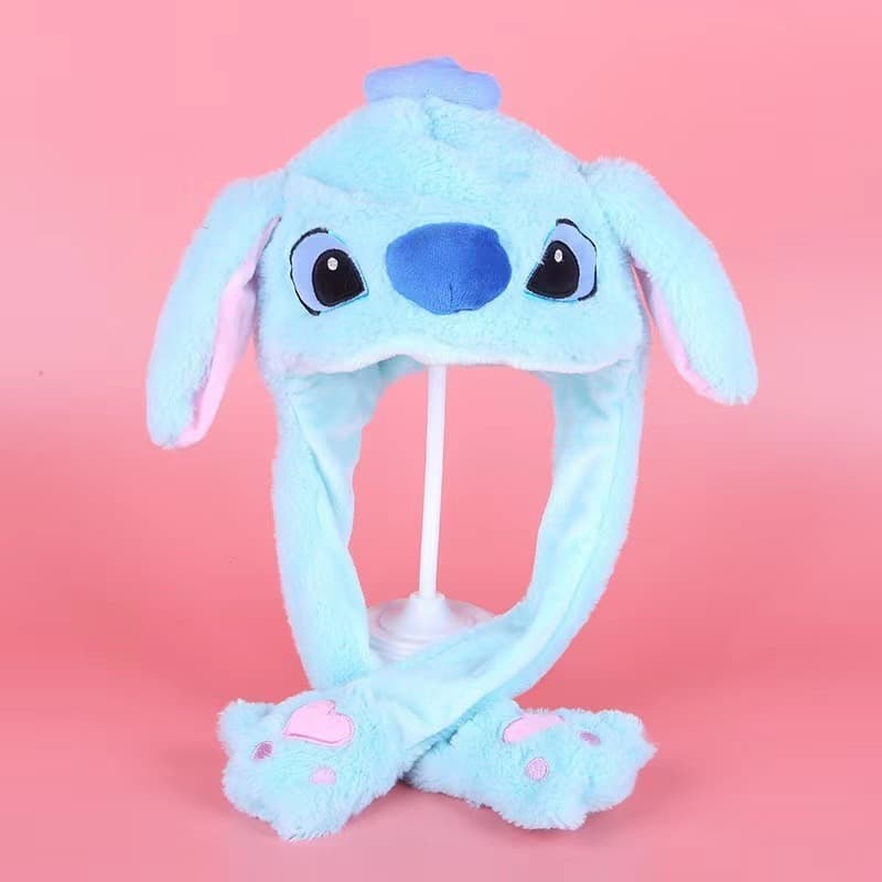 Chapéu de Coelho Luminoso Stitch Chapéu de Orelhas Móveis Chapéu de Coelho Luminoso Chapéu de Airbag Cartoon de Pelúcia