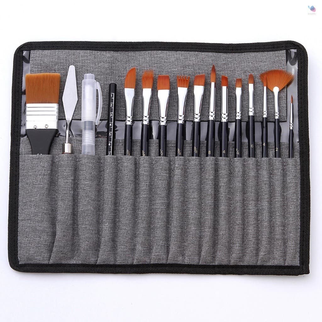 18pcs Conjunto De Pincel Para Pintura De Arte Com Embalagem De Saco Raspador De nylon Aquarela
