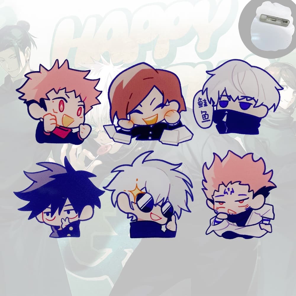 Broche Acrílico Jujutsu Kaisen Q Edição Anime Cute Two Dimensional Decorativo