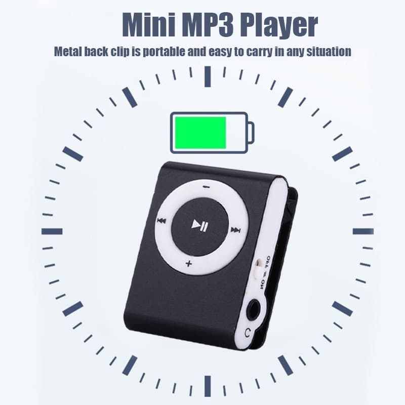 Mini MP3 Player Metal Clip on Com Suporte De Tela LCD Micro TF/SD Slot/FM