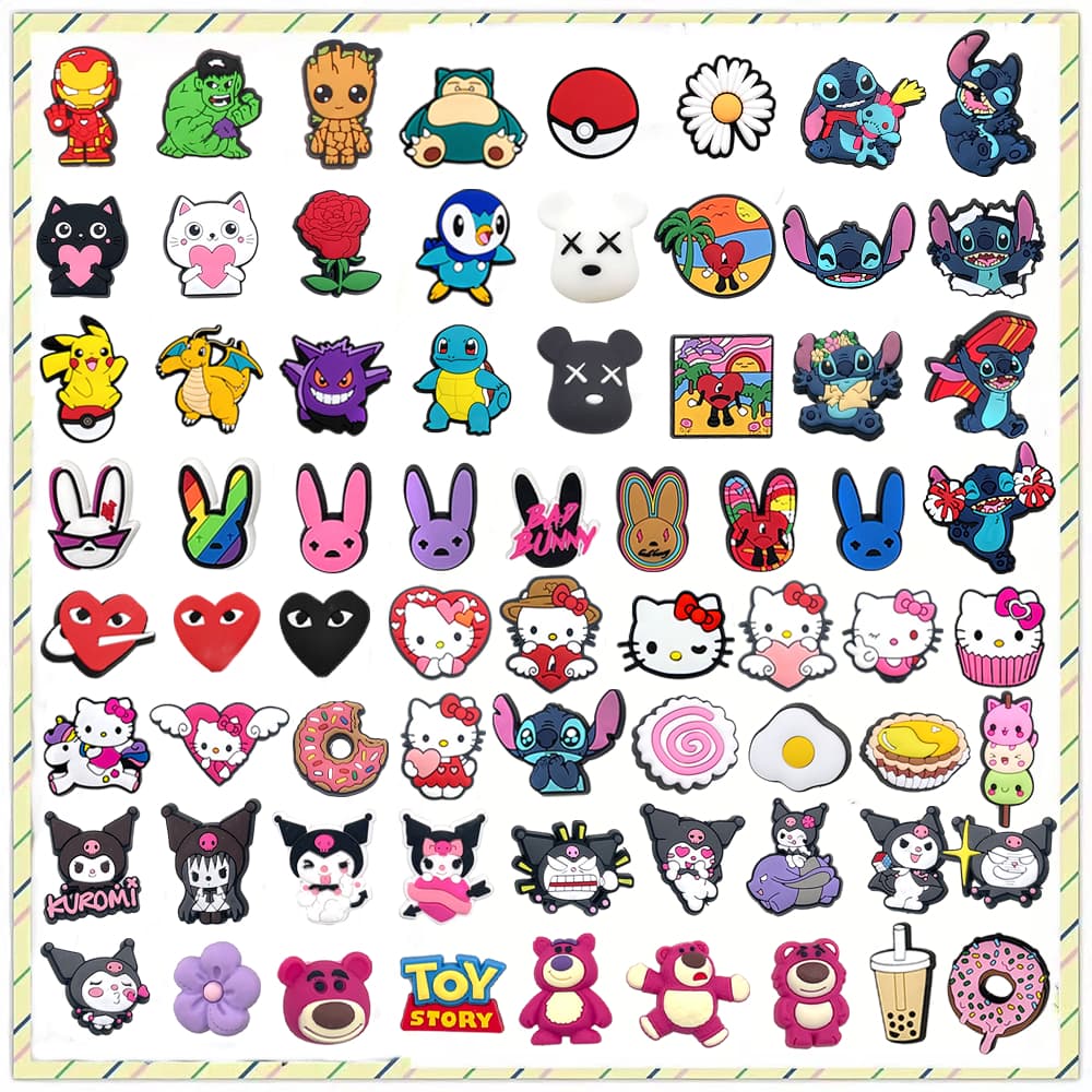 1pcs Desenho Animado Sanrio Marvel E Disney Sapatos Encantos Tamancos Acessórios Para Sandálias Alfinetes Decorar Meninas Presentes Crianças