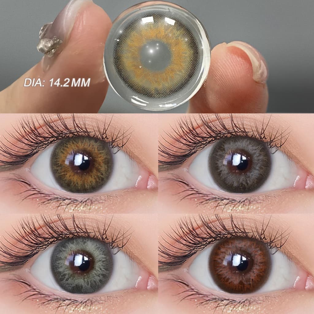 1 Par Magister Lente De Contato Anual Natural Lentes Coloridas De 14,2mm