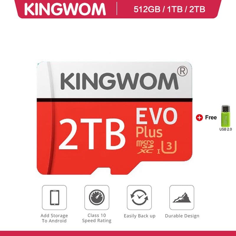 Cartão De Memória 512GB/1TB/2TB Micro SD Card 1TB/2TB Class10 UHS-1 flash Microsd A1 TF/Micro-SD