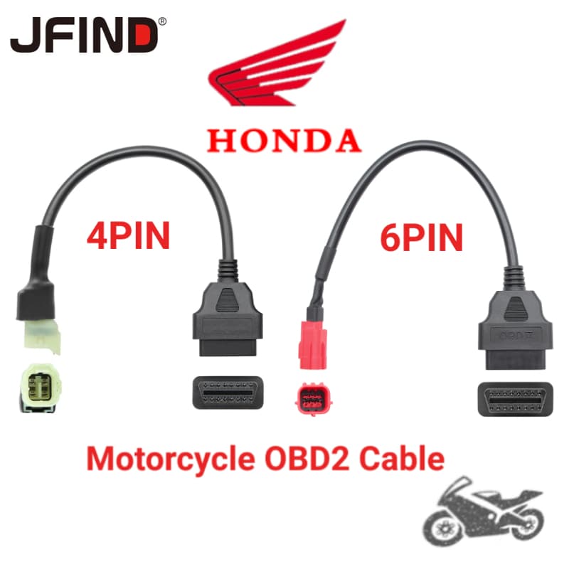 Cabo De Diagnóstico Da Motocicleta Honda 4 PIN Ou 6 Para 16 OBD2 Adaptador OBD Conector