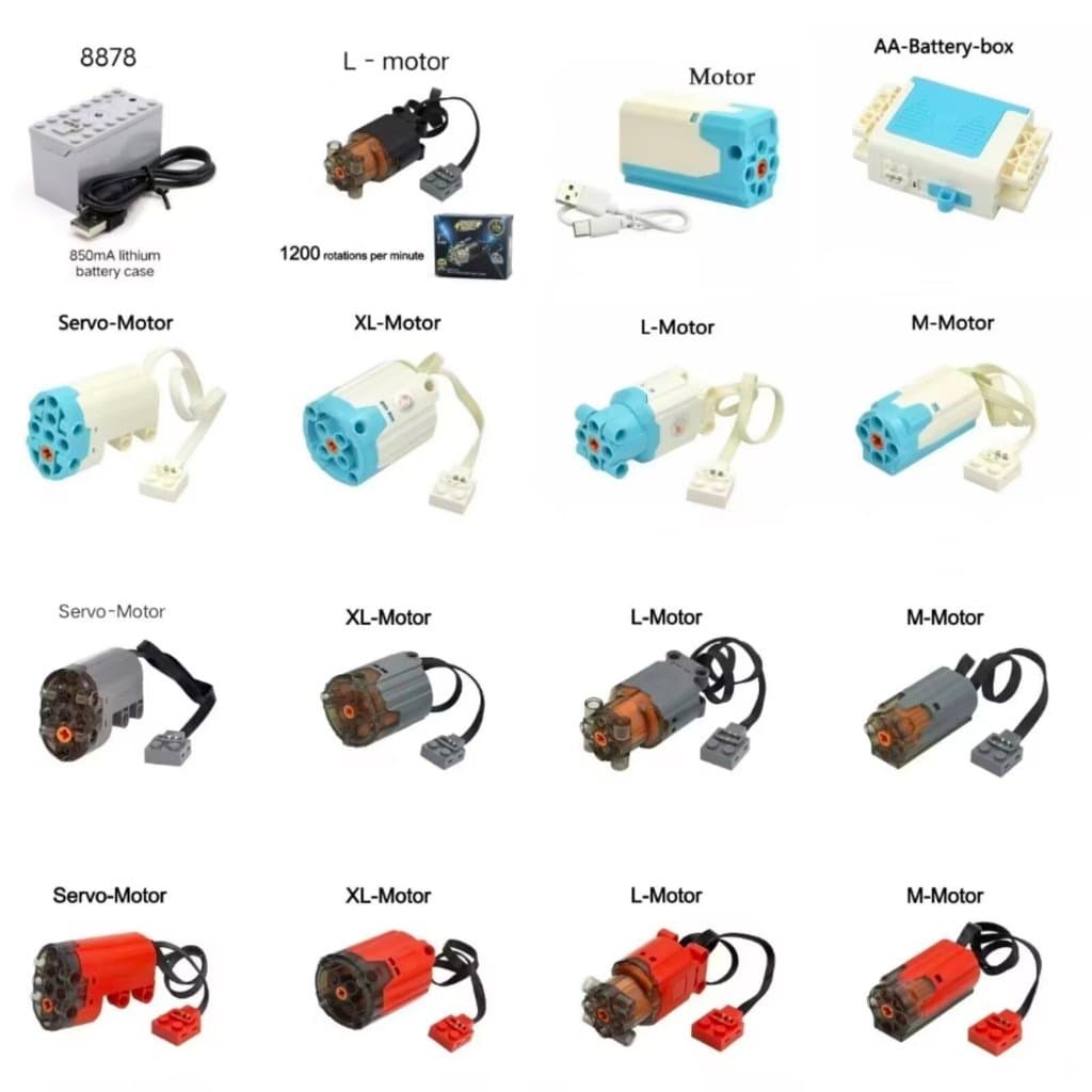 Blocos de construção de partículas pequenas, grupo de energia do Motor, modelo de corrida de controle remoto, acessórios