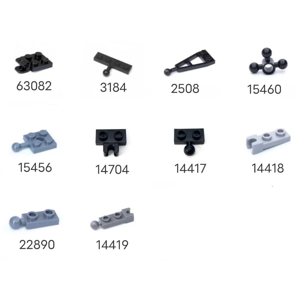 Blocos de construção de partículas pequenas Moc compatíveis com Lego 14417 15456 14419 15456 15460 2508 14704 14418 Peças de junta Mecha de conexão esférica