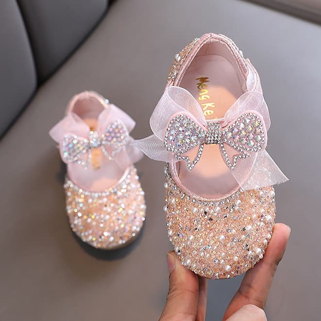 Sapatilha Infantil Meninas Elegante Confortável Princesa Sapatos  Aniversário de Casamento Sapatos de Dança