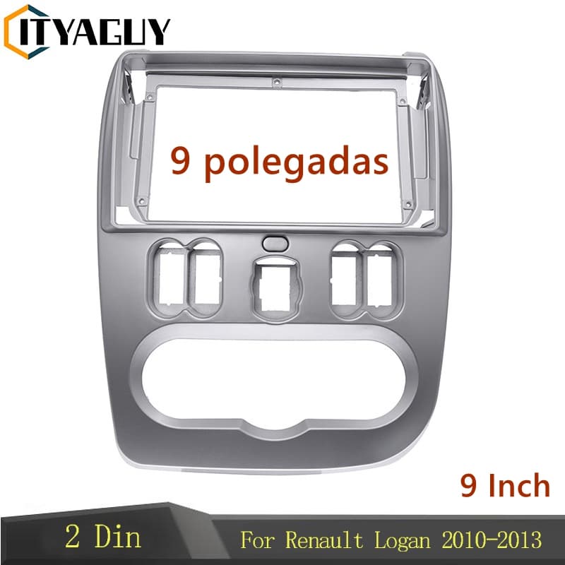 Rádio Fascia Double Din Carro DVD Para RENAULT LOGAN 2010-2013 LHD 9INCH Adaptador De Estrutura Painel De CD Aparador Face Bezel