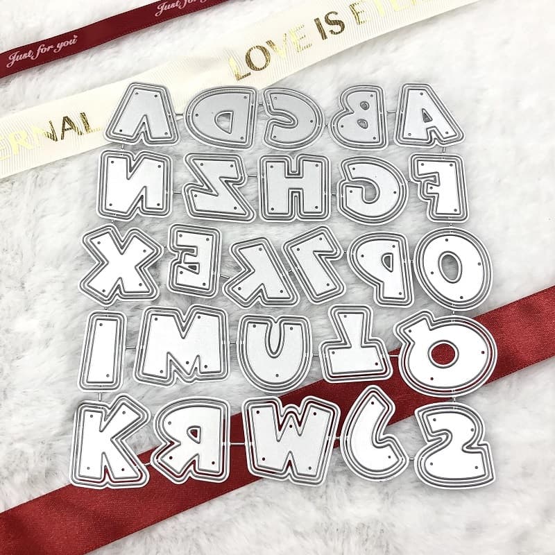 26 Alfabetos De Dupla Camada Cortes De Metal Para Fabricação De Cartões , Artesanato Artesanal De Bricolage Stencil , Corte De Letras Álbum De Fotos