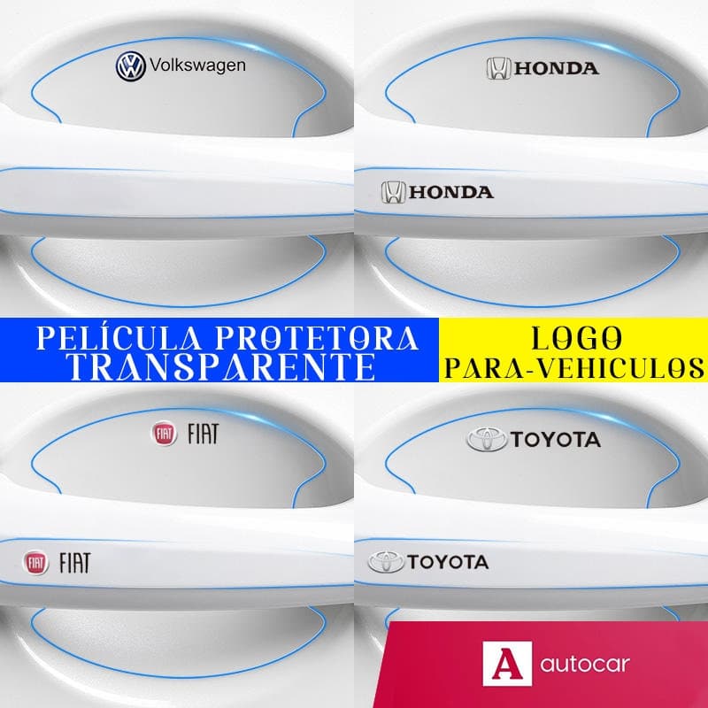 Conjunto de 8 protetores transparentes para maçanetas de porta com logotipo Adesivos de proteção contra arranhões para carros