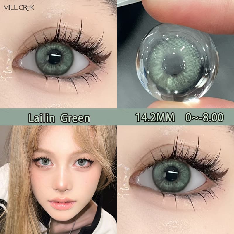 Lentes De Contato Coloridas Mill Creek Com Irises De Grau Verde Claro Cinza 14,2mm Natural E Confortável Para Os Olhos Maquiagem Quentes 0 ~-8,00 Uso Anual