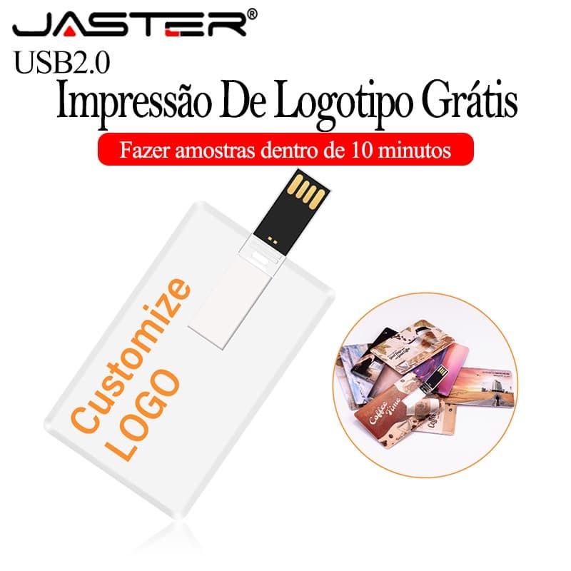 Cartão JASTER USB Flash Drives 128GB Pen Drive Personalizado Gratuito 64GB Creative Gift Pendrive 32GB Com Memória De Co