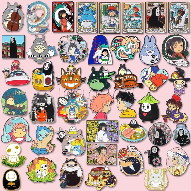100 Estilos Anime Spirited Away Totoro Esmalte Mononoke Haku Chihiro Broche Hayao Miyazaki Filme Pin Lapela Crachás Jóias Presente Para Amigos