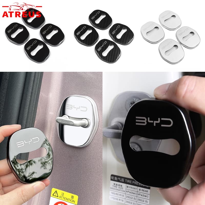 4 Peças Para BYD Tampa De Proteção Da Fechadura Da Porta Do Carro Em De Aço Inoxidável Para BYD Dolphin Plus Dolphin Mini BYD Seal Yuan Plus TANG