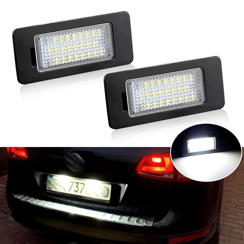 2Pc 12V Carro LED Lâmpada De Luz Da Placa De Identificação Para VW Golf MK6 MK7 Plus Jetta Passat B6 B7 Touran Touareg T