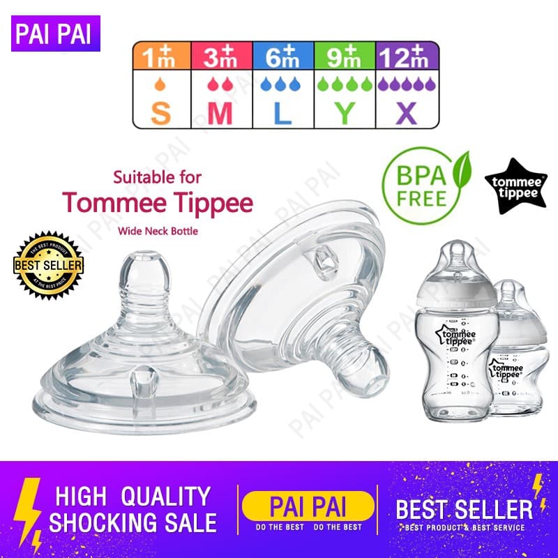 1PCS Para Tommee Tippee Tetina Mamilo Bebê Biberão X Botol Susu Mais Perto Da Natureza Tetinas Lembut Alimentação