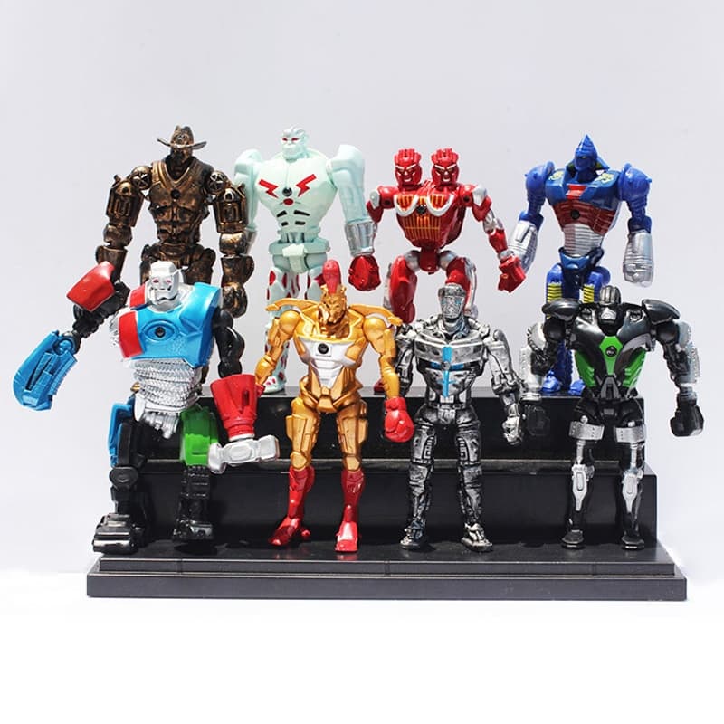 8Pcs/Set Ação Real De Aço Figura De Filme De Brinquedo Átomo Zeus Cidades Gêmeas Midas Robô Pvc 13cm Anime Não-Jakks Brinquedos Presente De Natal